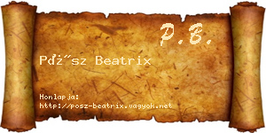 Pósz Beatrix névjegykártya